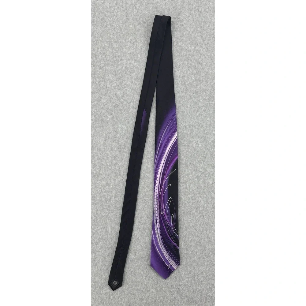 J Garcia Tidal Wave‎ Collector's Edition Tie Purple Black Abstract Art Necktie